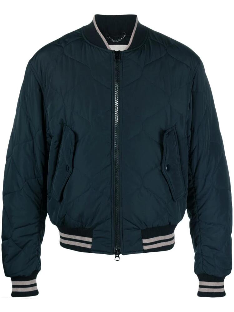 DRIES VAN NOTEN back-zip bomber jacket - Blue Cover