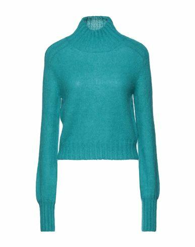 Alberta Ferretti Woman Turtleneck Turquoise Mohair wool, Polyamide, Virgin Wool Cover