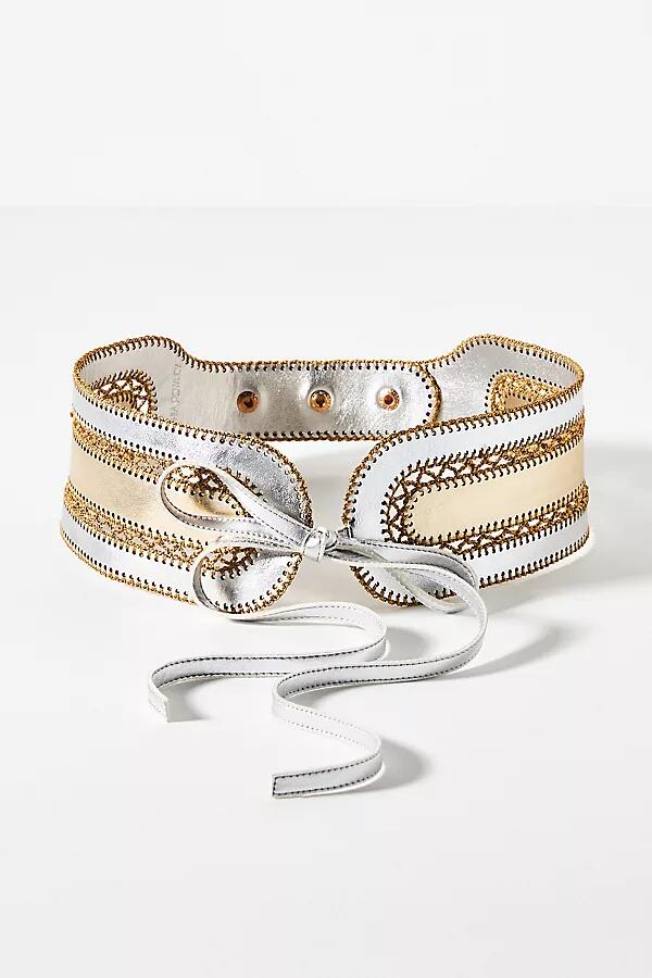 Cynthia Rowley Metallic Wrap Belt Cover