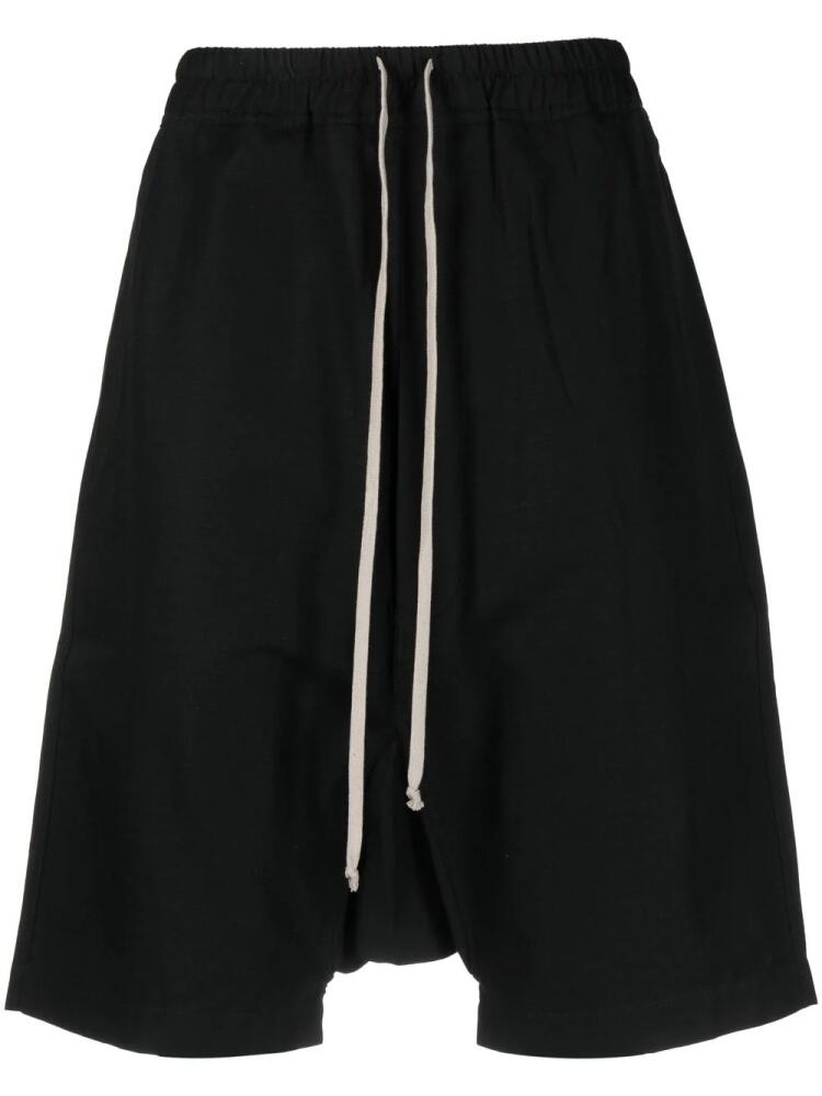 Rick Owens DRKSHDW cotton drop-cotch shorts - Black Cover