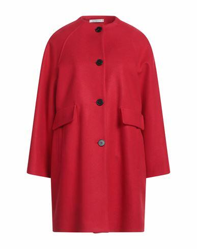 Biancoghiaccio Woman Coat Red Acrylic, Polyethylene, Wool Cover