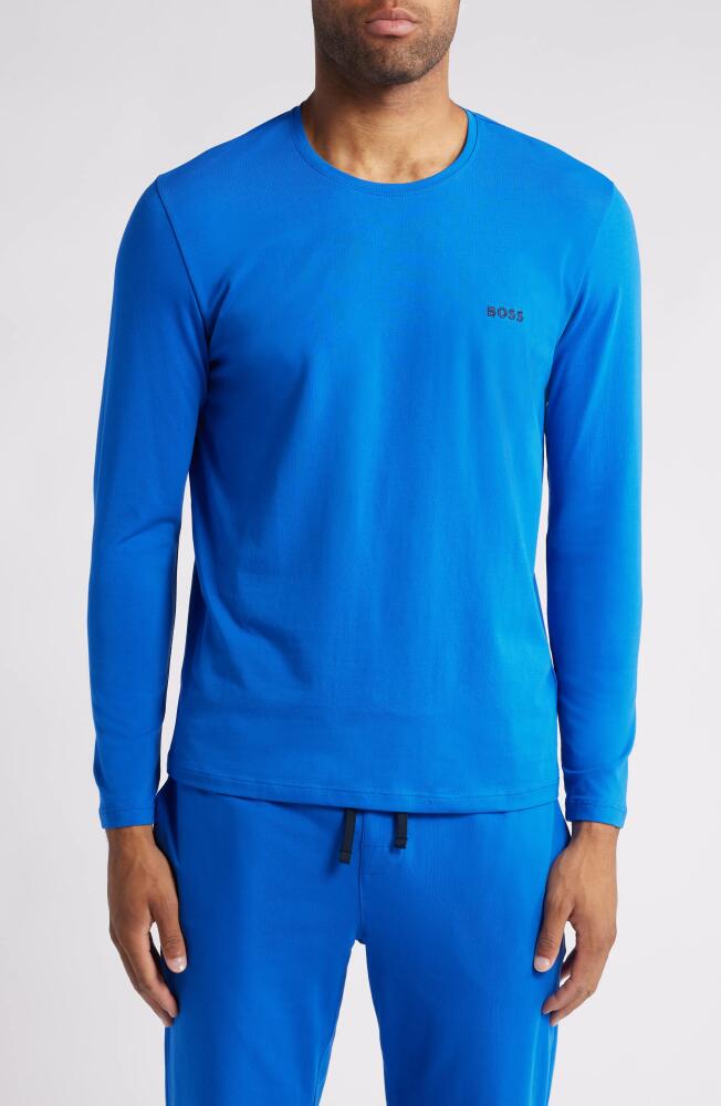 BOSS Mix Match Long Sleeves Pajama T-Shirt in Bright Blue Cover