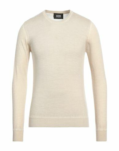 Alpha Studio Man Sweater Beige Merino Wool Cover