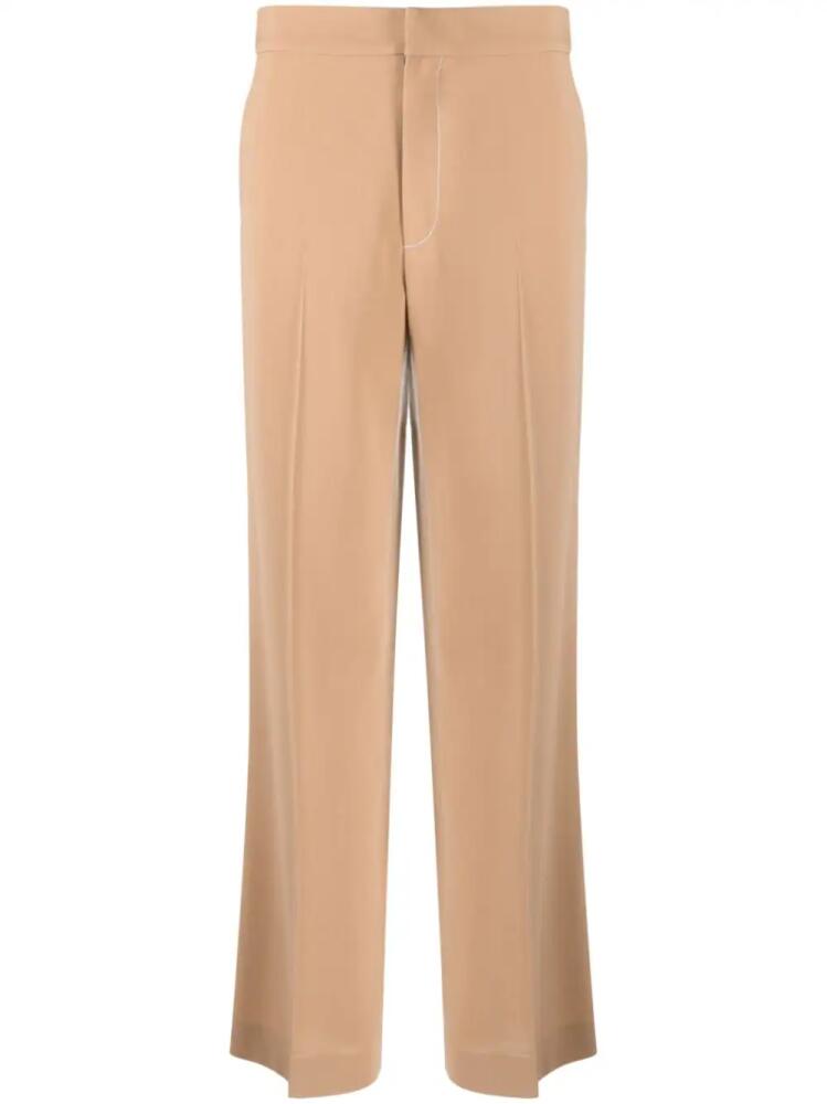 Gauchère mid-rise straight-leg trousers - Neutrals Cover