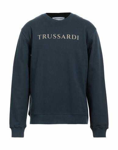 Trussardi Man Sweatshirt Navy blue Cotton Cover