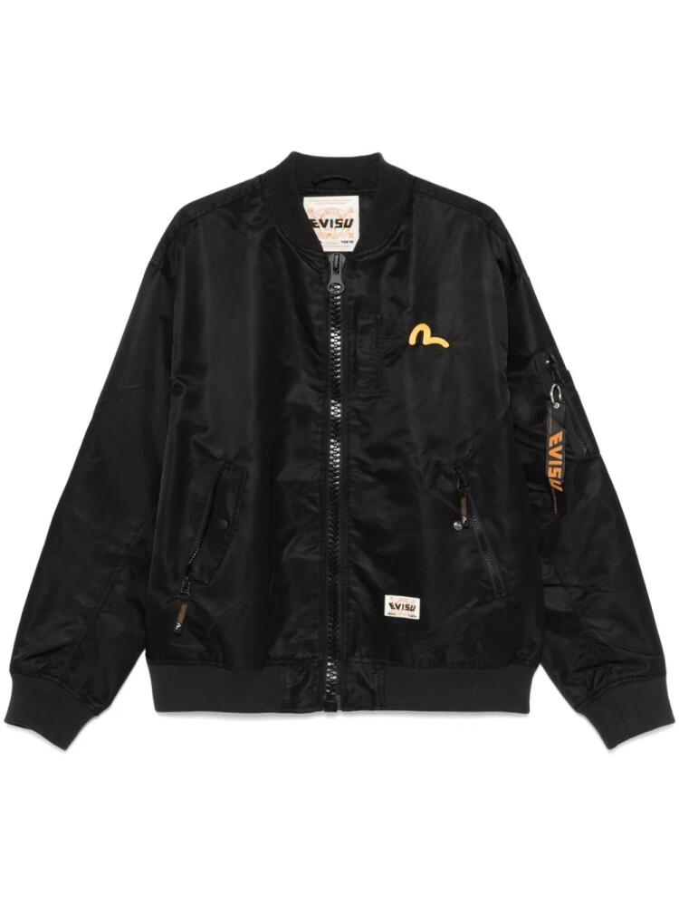 EVISU logo-print bomber jacket - Black Cover