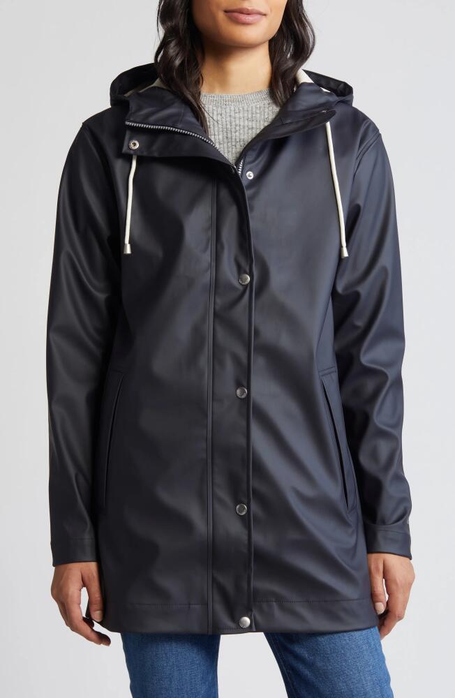 Ilse Jacobsen Hooded Waterproof Rain Jacket in Dark Indigo Cover