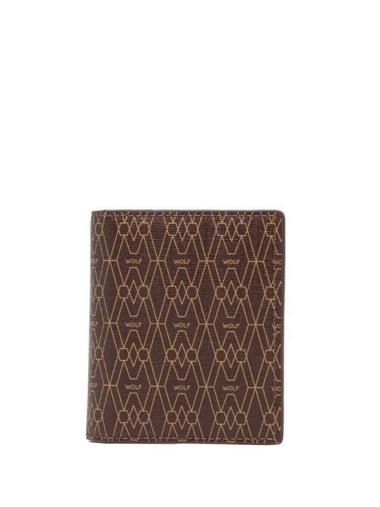 WOLF logo-print card holder - Brown Cover