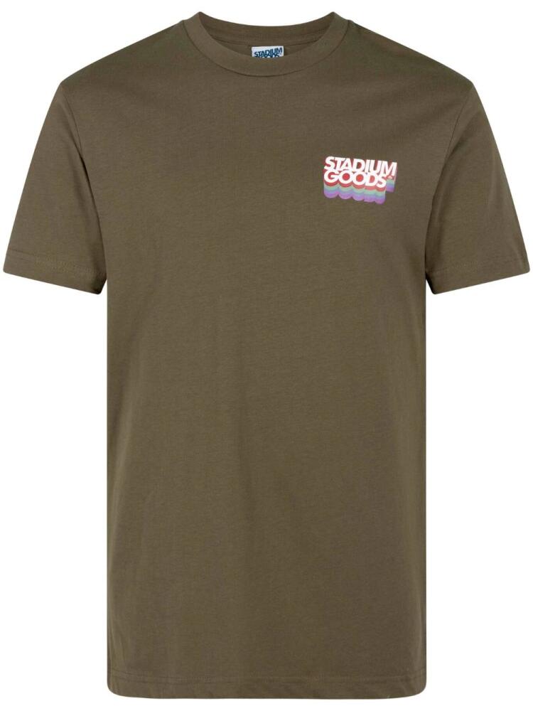 STADIUM GOODS® Gradient Logo cotton T-shirt - Green Cover