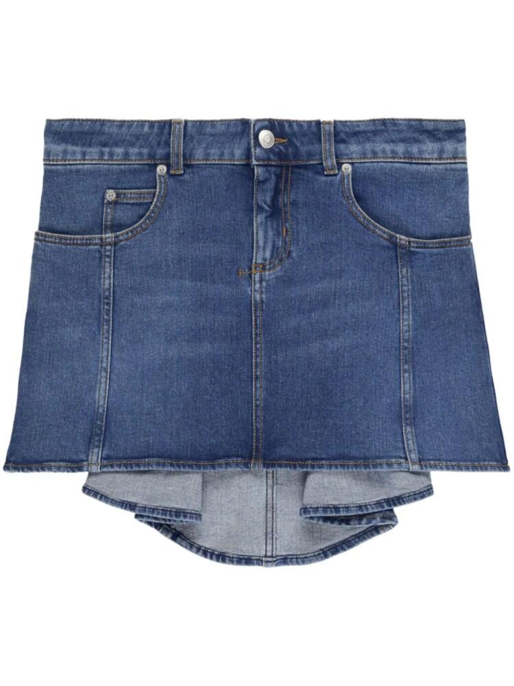 Alexander McQueen high-low denim mini skirt - Blue Cover