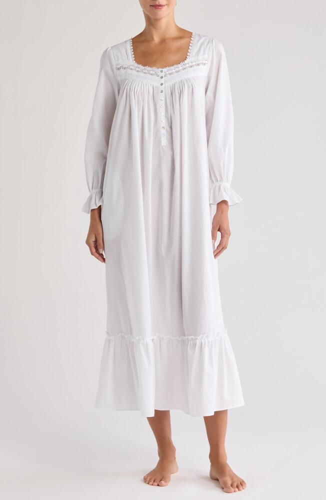 Eileen West Long Sleeve Cotton Ballet Nightgown in White Cover