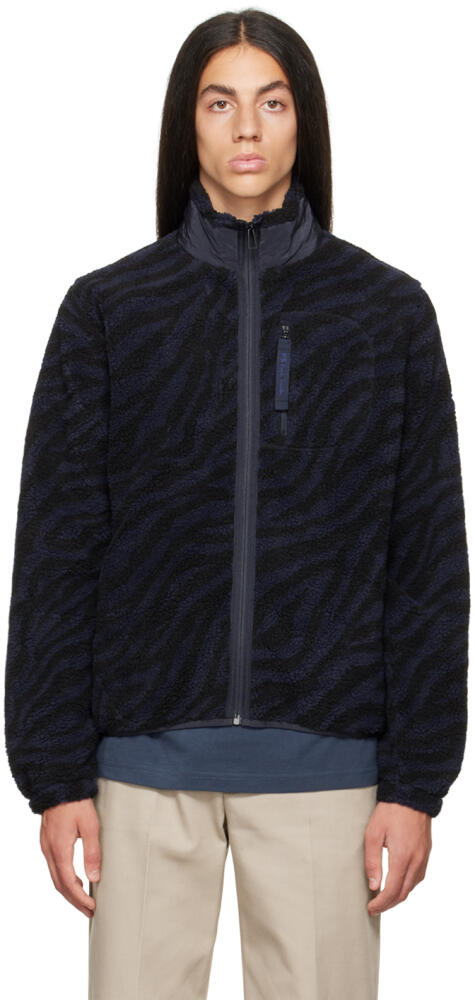 PS by Paul Smith Black & Navy Zebra Zip-Up Sweater Cover