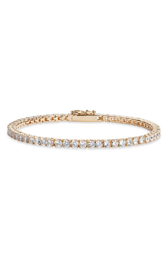 Nordstrom Cubic Zirconia Tennis Bracelet in Clear- Gold Cover