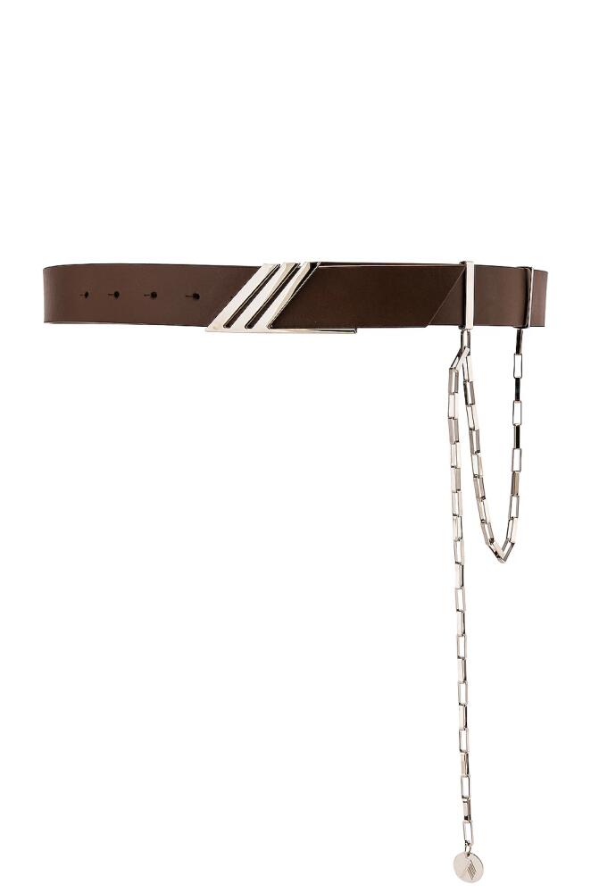 THE ATTICO Chain Detail Belt in Brown Cover