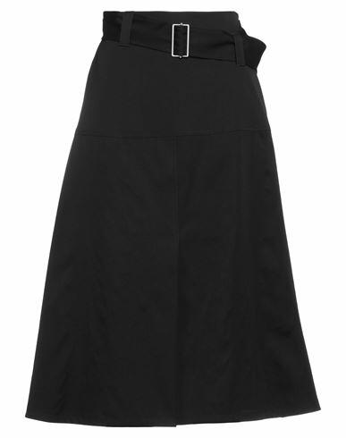 Jil Sander Woman Midi skirt Black Virgin Wool Cover