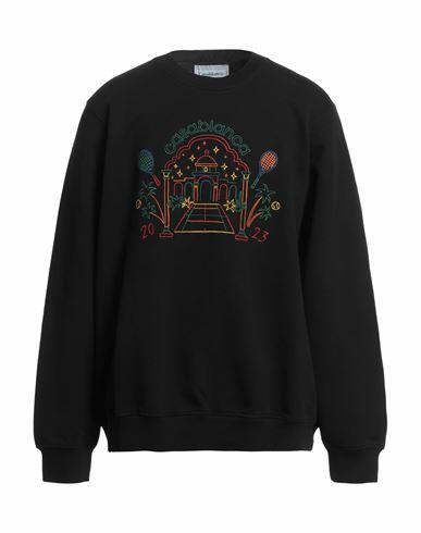 Casablanca Man Sweatshirt Black Organic cotton, Polyester, Glass Cover