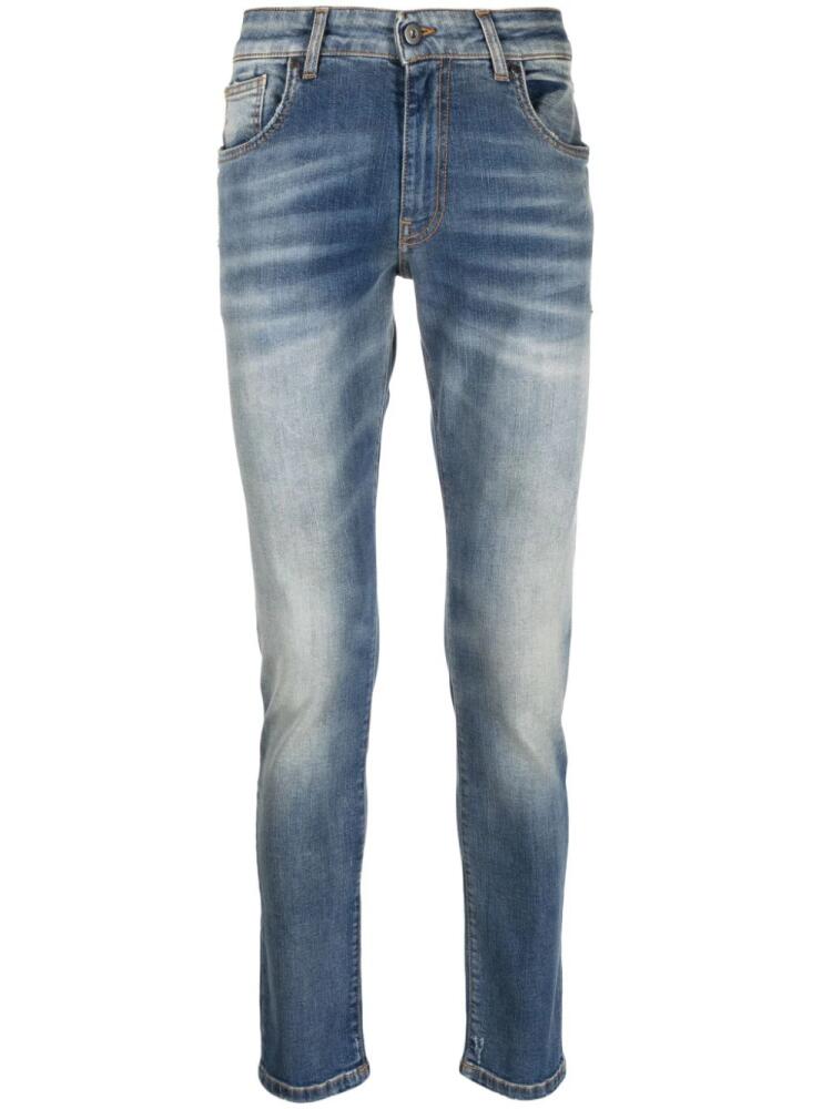 Salvatore Santoro logo-patch cotton slim-fit jeans - Blue Cover