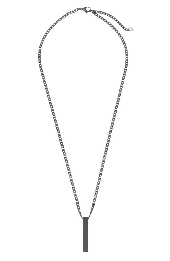 Brook and York Men's Engravable Stainless Steel Necklace in Black Cover