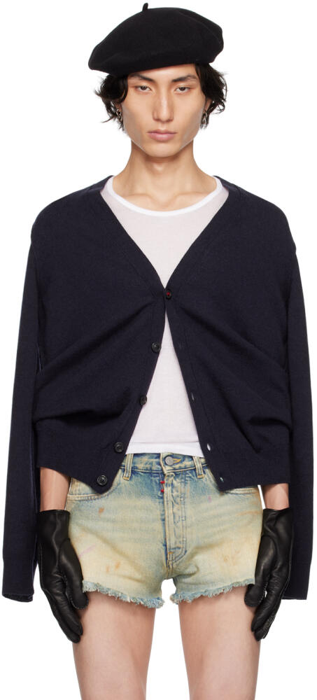 Maison Margiela Navy V-Neck Cardigan Cover