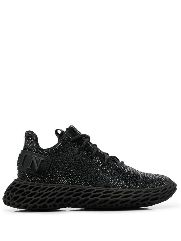 Philipp Plein crystal-embellished leather sneakers - Black Cover