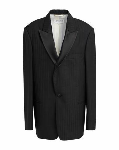 Maison Margiela Woman Blazer Black Wool, Cotton, Silk Cover