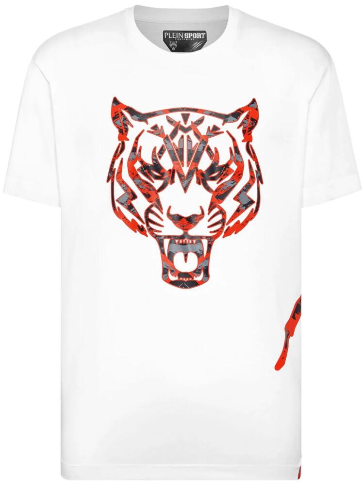 Plein Sport logo-print cotton T-shirt - White Cover