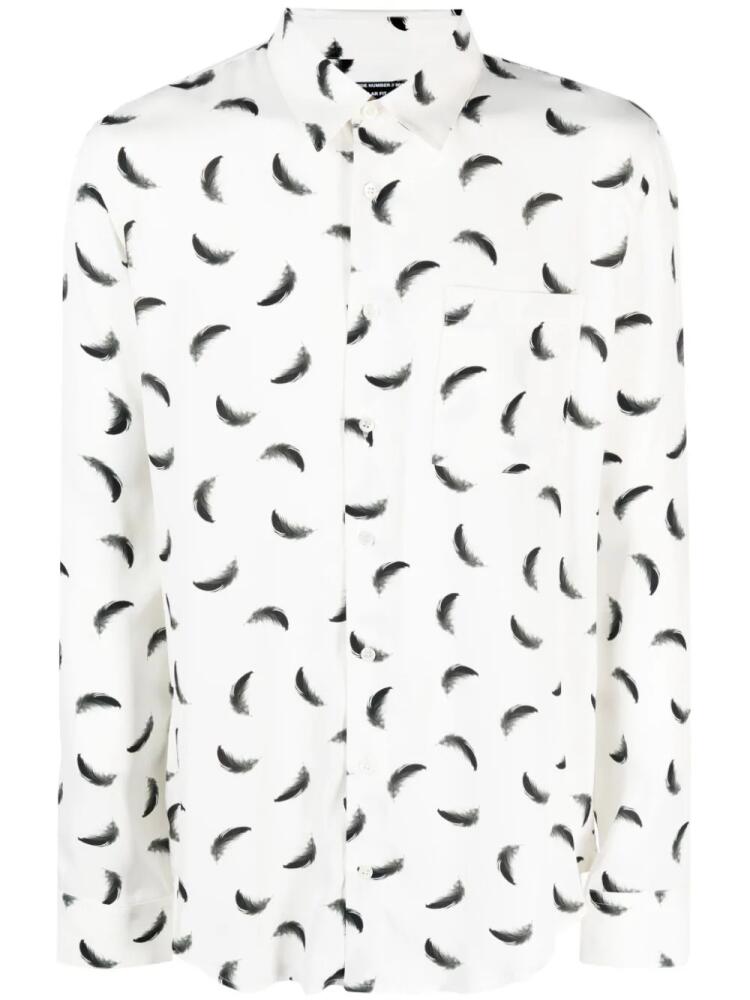 Patrizia Pepe feather-print long-sleeved shirt - White Cover