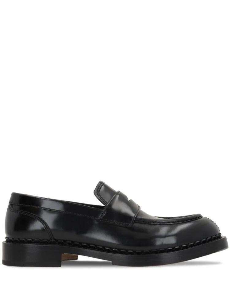 Santoni slip-on leather loafers - Black Cover