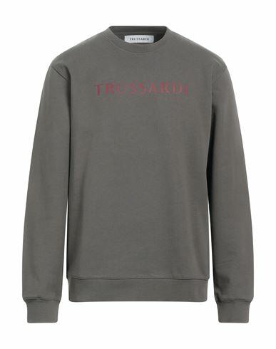 Trussardi Man Sweatshirt Grey Cotton Cover