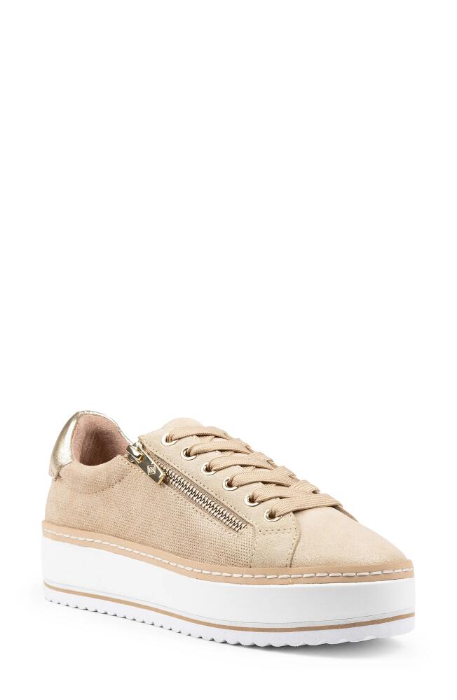 Donald Pliner Side Zip Platform Sneaker in Sand Cover