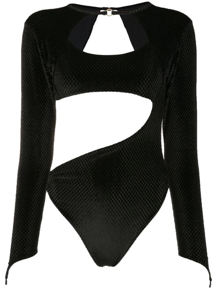 Amir Slama cutout velvet-effect bodysuit - Black Cover