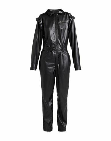 Jijil Woman Jumpsuit Black Polyester, Polyurethane coated Cover