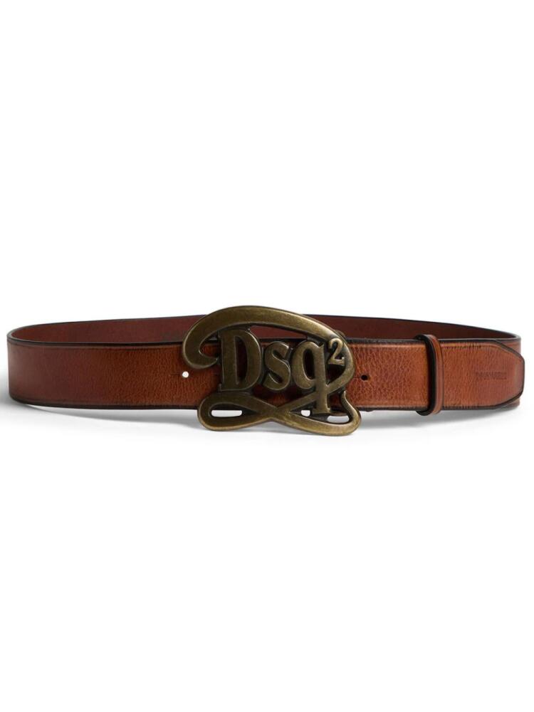 DSQUARED2 logo-buckle leather belt - Brown Cover