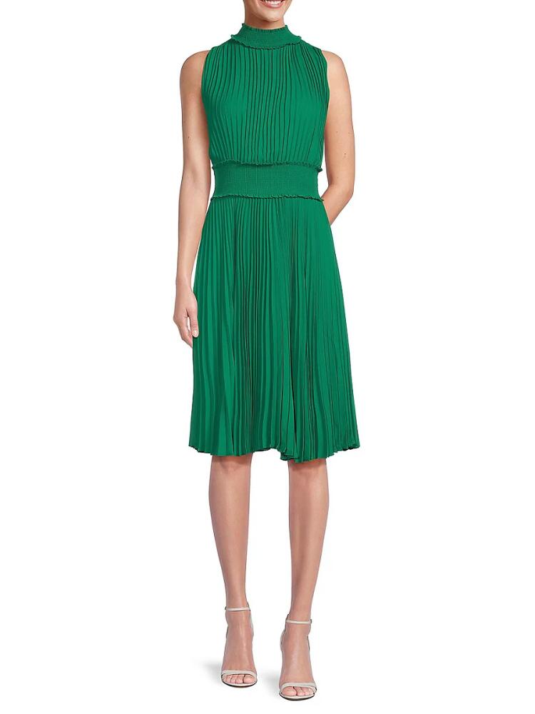 NANETTE nanette lepore Women's Accordian Pleated Dress - Green Cover