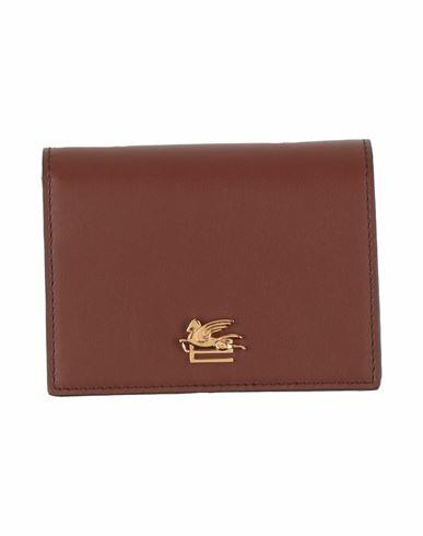 Etro Woman Wallet Brown Calfskin Cover