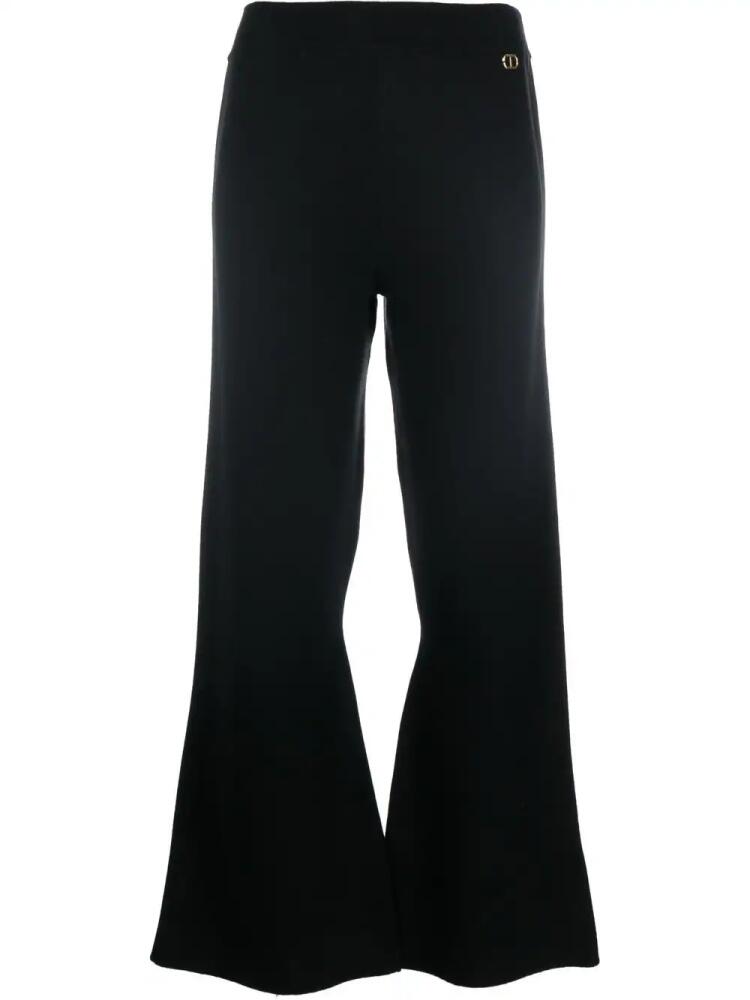 TWINSET knitted flared cropped trousers - Black Cover