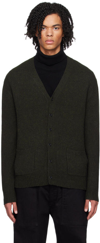 BEAMS PLUS Green Elbow Patch Cardigan Cover