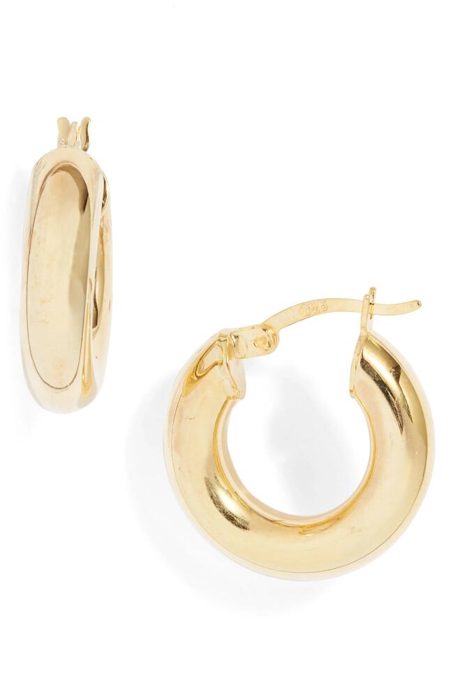 Argento Vivo Sterling Silver Chunky Tube Hoop Earrings in Gold Cover