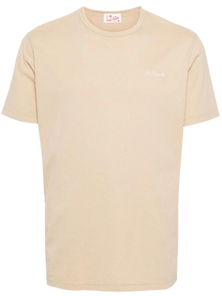 MC2 Saint Barth embroidered-logo cotton T-shirt - Neutrals Cover