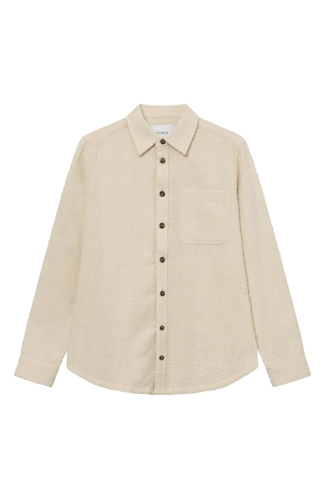 Les Deux Kevin Bouclé Button-Up Shirt in Ivory Cover