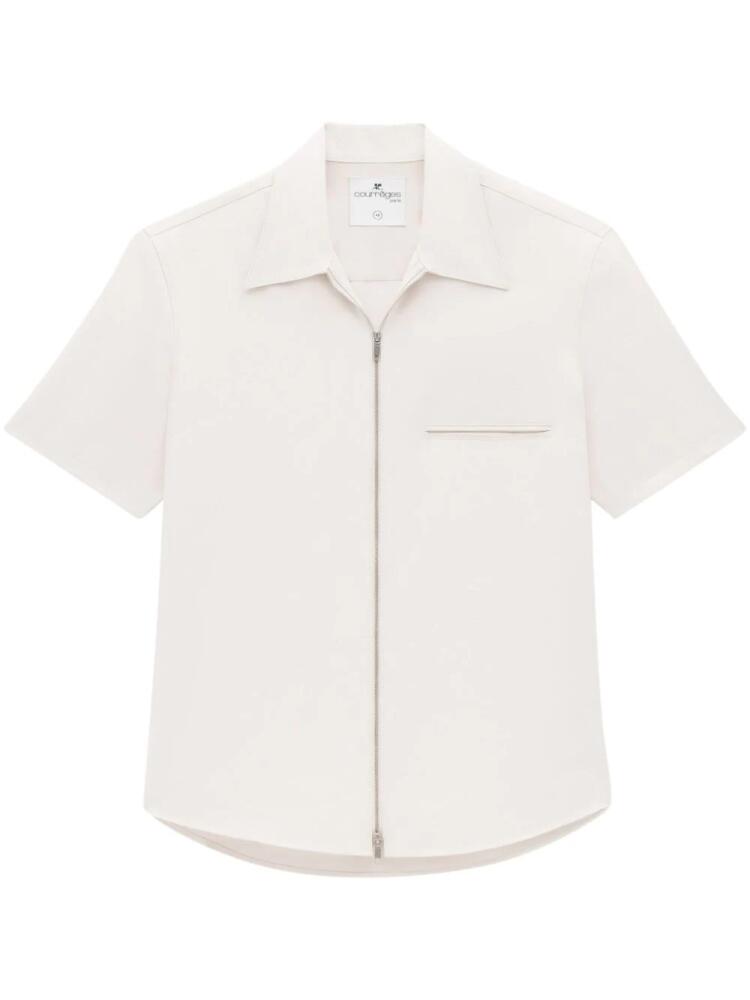 Courrèges zip-up twill shirt - Neutrals Cover