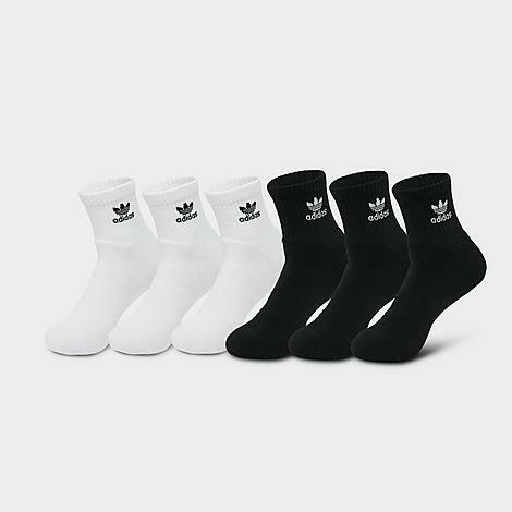 Adidas Originals Trefoil Quarter Socks (6 Pack) in Black/White/Black Cover