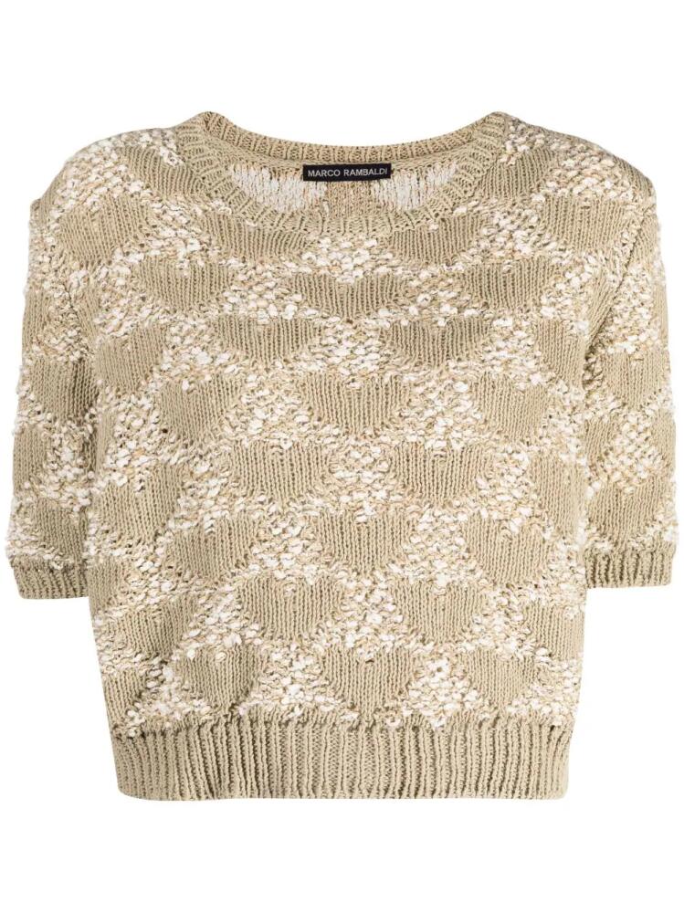 Marco Rambaldi heart-motif knitted T-shirt - Neutrals Cover