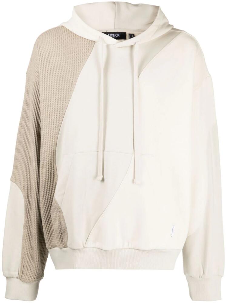 FIVE CM waffle-effect drawstring hoodie - Neutrals Cover