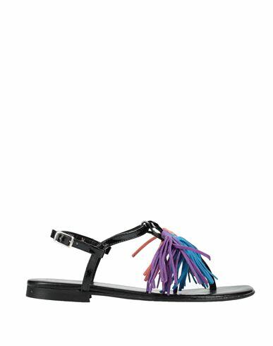 Carlo Pazolini Woman Thong sandal Black Soft Leather, Textile fibers Cover