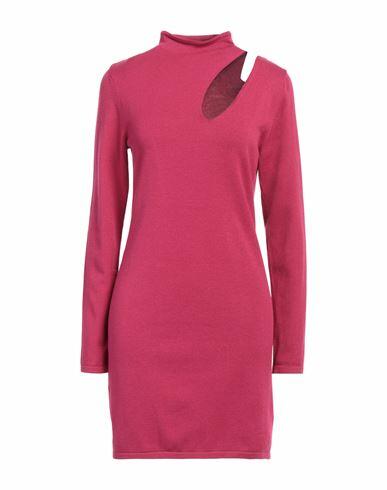 Kontatto Woman Mini dress Fuchsia Viscose, Acrylic, Elastane Cover