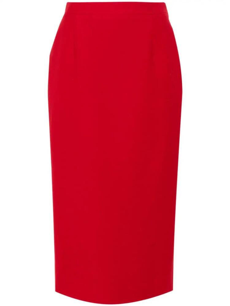 Alessandra Rich virgin-wool pencil skirt - Red Cover