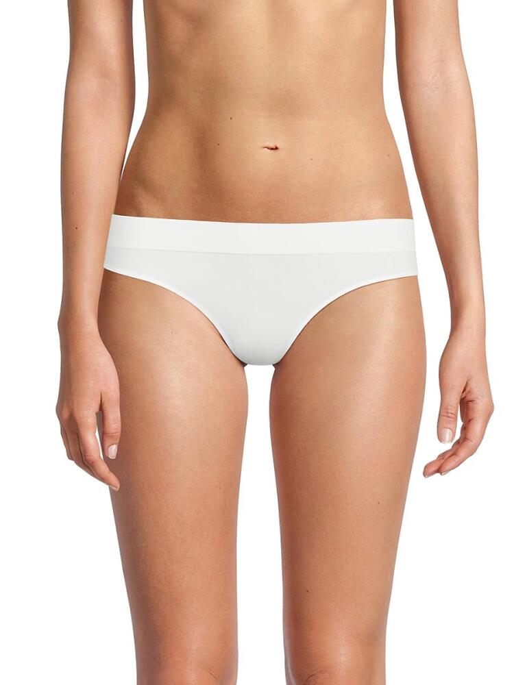 DKNY Women's Classic Stretch Thong - Poplin White Cover