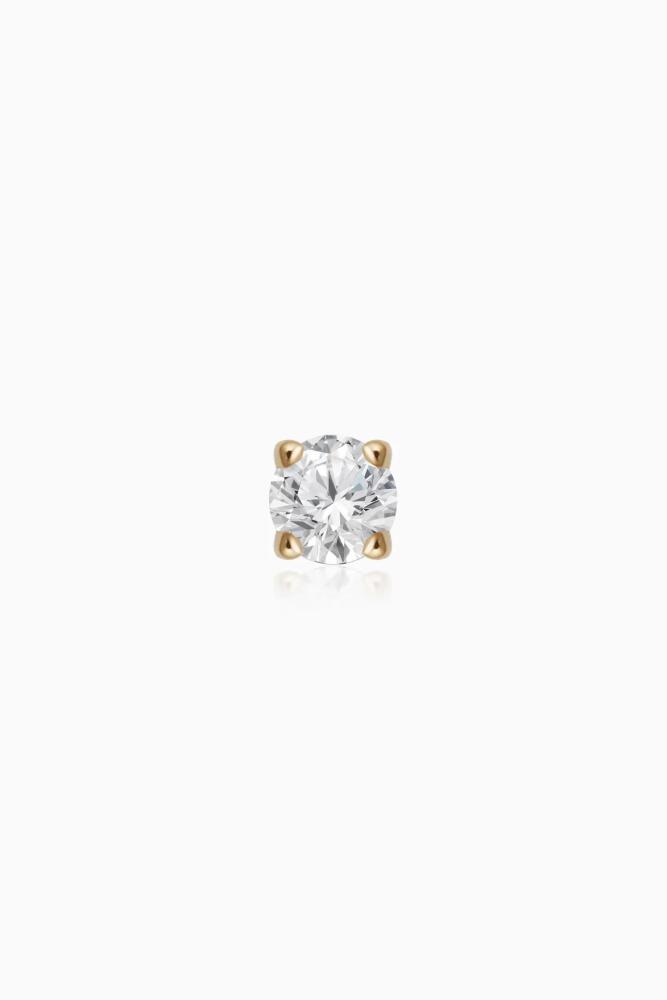 Oradina 14K Yellow Gold Shine Bright Diamond Single Small Stud Cover