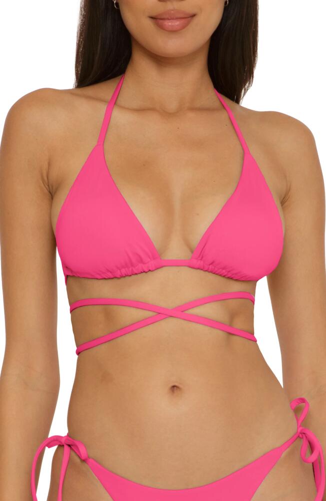 Becca Color Code Wraparound Triangle Bikini Top in Hot Pink Cover